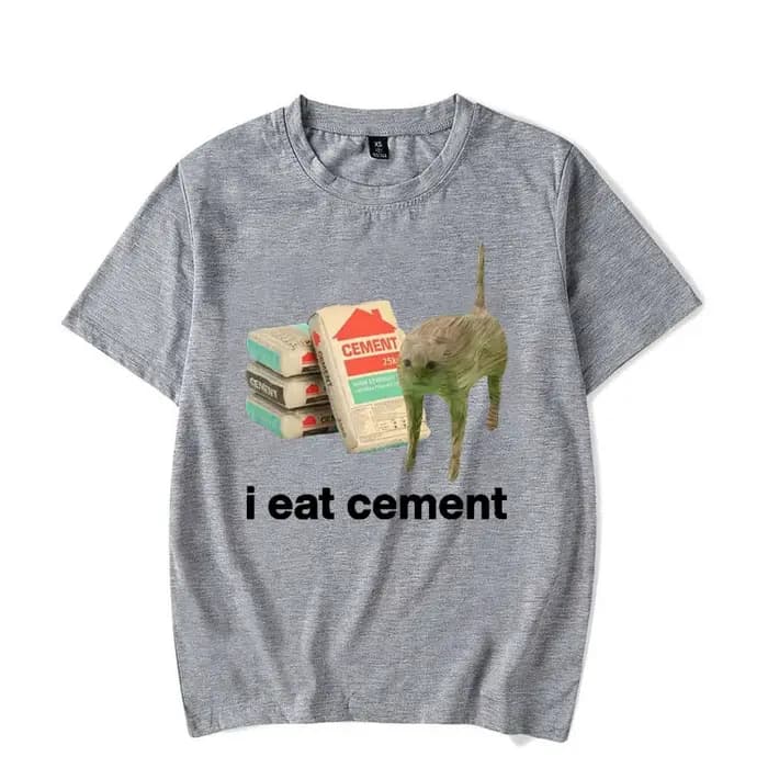 Je mange du ciment chat malte drôle Meme t-shirt pour hommes femmes mode décontracté à manches court