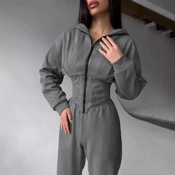 Ensemble 2 pièces sweat à capuche avec fermeture éclair