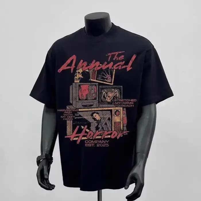 T-shirt d'été en coton pur style streetwear américain rétro
