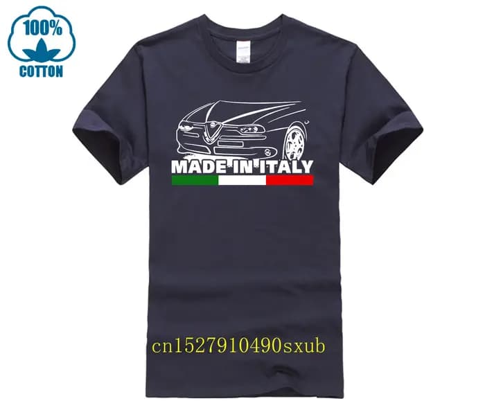 Alfa décontracté col rond ample été T-shirt pour hommes Romeo fabriqué en italie col