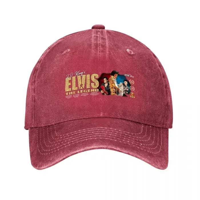 Casquette de baseball en jean délavé style vintage Elvis The Legend, chapeau classique pour fans de musique rock, réglable en toile de coton