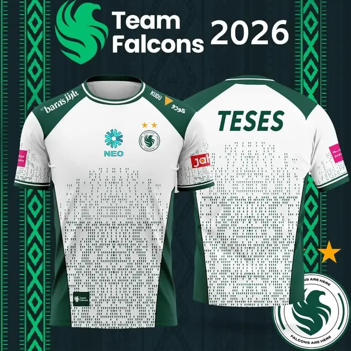 Nouveau T-shirt de l'équipe d'e-sport TEAM Falcons 2026, T-shirt décontracté à manches courtes pour