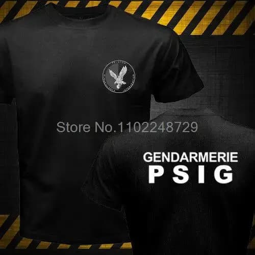 France Gendarmerie PSIG GIGN contre-terroriste Forces spéciales hommes T-shirt coton t-shirts T-shir