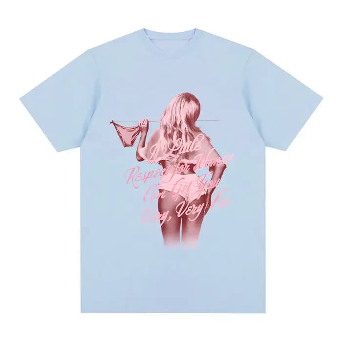 Sabrina charpentier un peu de respect pour les femmes T-SHIRT 2025NEW album été 100% coton haute qualité T-SHIRT le même style du chanteur
