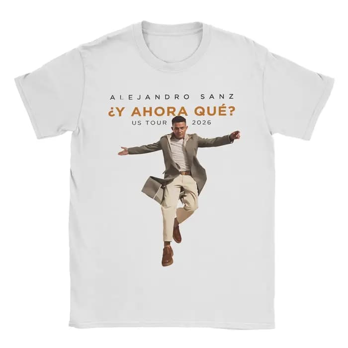 T-shirt de la tournée 2026 du chanteur espagnol Alejandro Sanz pour hommes et femmes