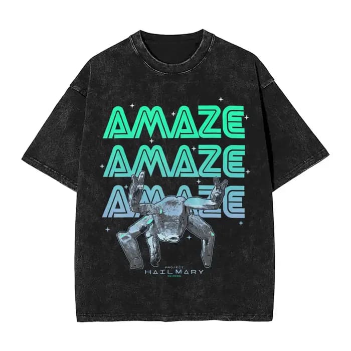 Men Project Hail Mary Rocky The Alien Distressed Portrait T-shirts, vêtements de plage, Y2K, t-s