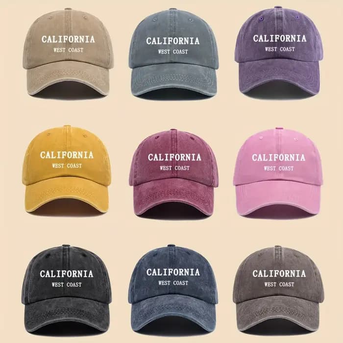 Casquette de baseball California West Coast - 1 pièce - Réglable avec fermeture snapback