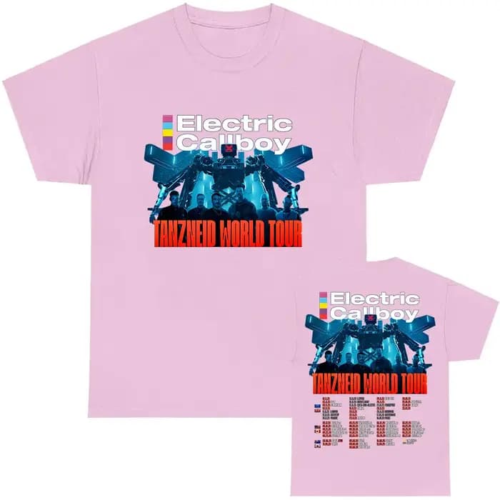 Callboy électrique Tanzneid Tour du monde t-shirts unisexe Streetwear à manches courtes coton homme T-shirt mode groupe