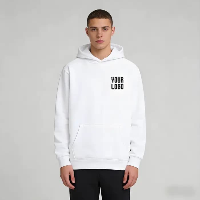 Hoodie uni avec poche | Modèle de texte personnalisable | Adapté aux hommes et aux femmes