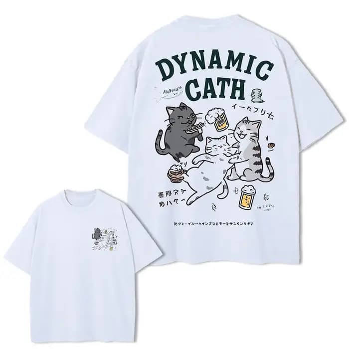 T150 Funny Cartoon Cat Graphic T Shirt Men Cotton Tshirt Short Sleeve Tops Tees Hip Hop Japanese Harajuku