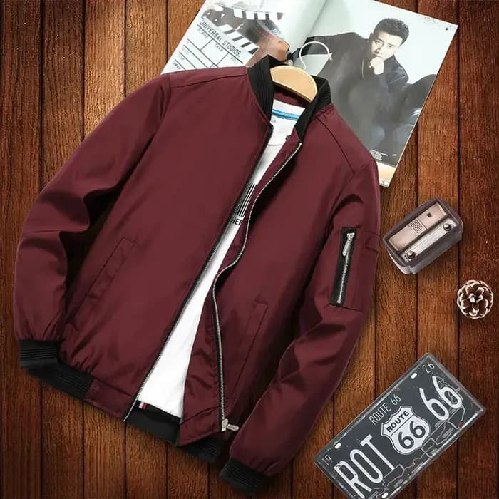 Blouson Bomber Homme 2026 – Nouvelle Collection Printemps-Automne – Col Montant Tendance – Veste Baseball Décontractée