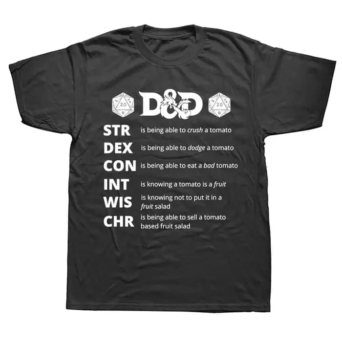Drôle Hip Hop DND jeu Streetwear donjon Dragon T-Shirt hauts t-shirts Dnd