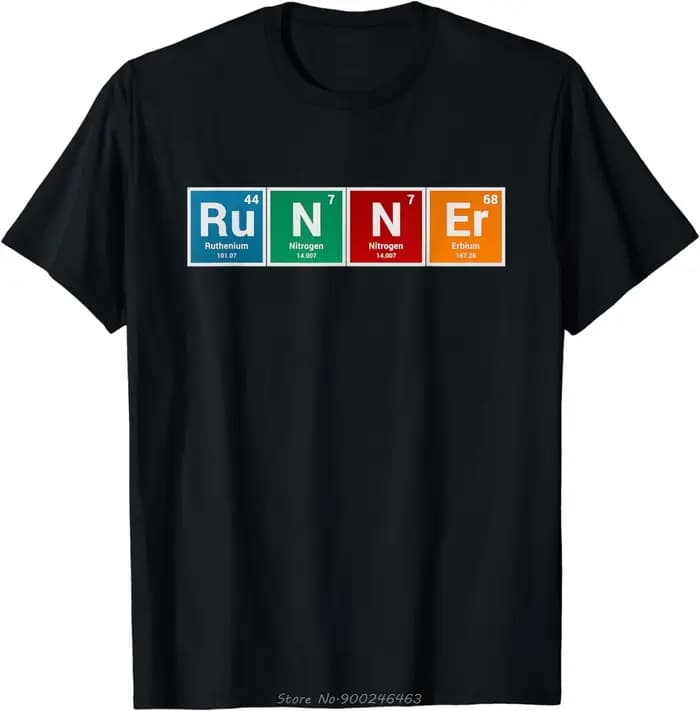 Runners Tableau périodique T-shirt pour homme, T-shirt en coton, Fitness, Hip Hop, Streetwear, Cadea