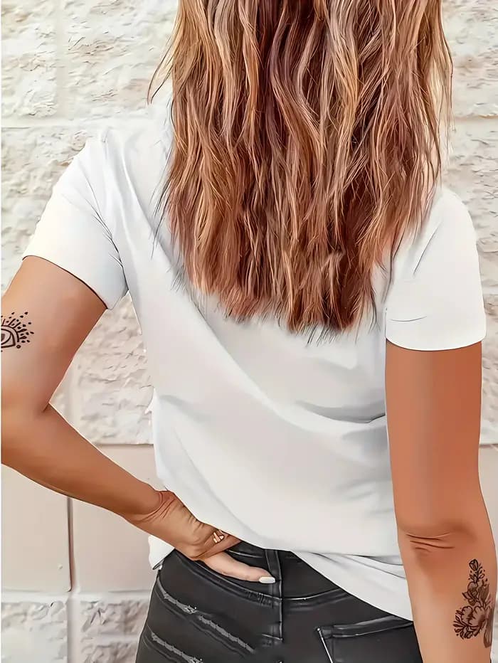 T-shirt décontracté pour femme imprimé Paris Tour Eiffel - Haut de sport à manches courtes