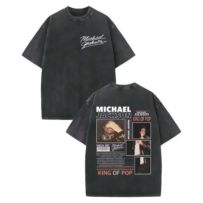 Vintage lavé Michael Jackson graphique T-shirts hommes femmes Harajuku Rock vêtements T-shirts mode