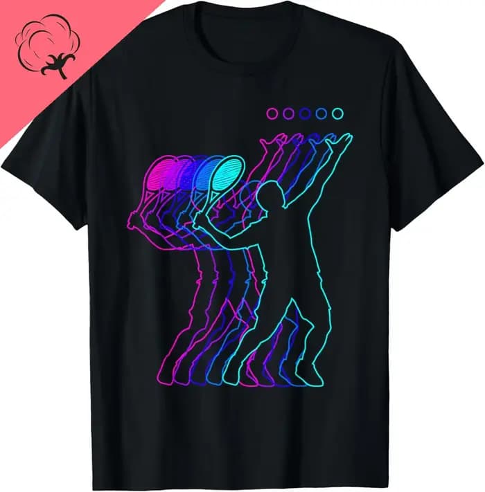 T-shirt vintage en coton imprimé sur demande pour hommes, garçons, jeunes, enfants et adolescents – Cadeau idéal pour les joueurs de tennis – Vêtements pour hommes – Camisas