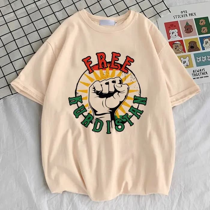 Kurdistan t-shirt adolescent gothique rétro université coloré confortable respirant Pastel