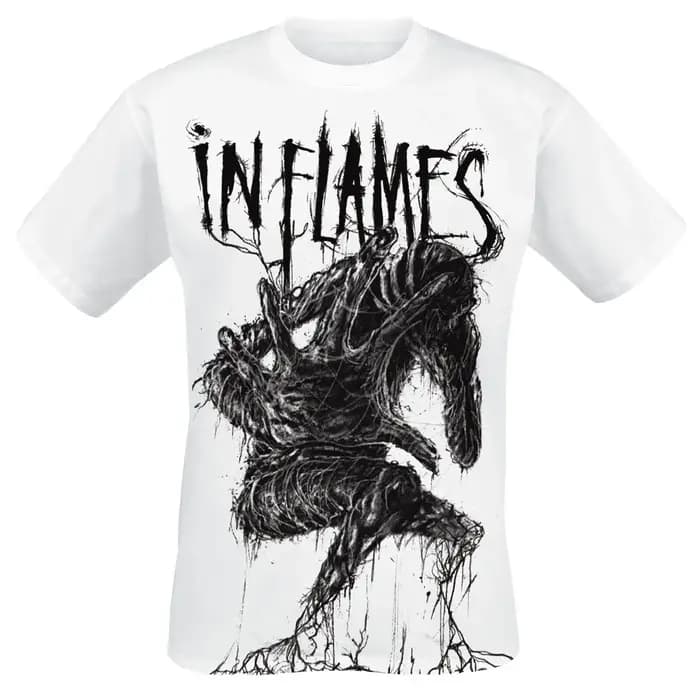 T-shirt Big Creature in Flames pour hommes et femmes, t-shirt graphique vintage Metal Rock Band, 100