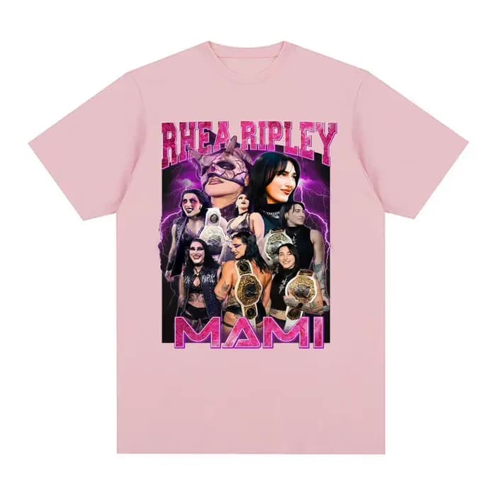 Limité Rhea Ripley Grand Slam 90s Vintage graphique t-shirts hommes femmes mode gothique tendance T-shirt décontracté