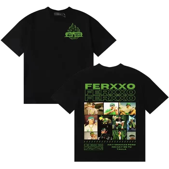 T-shirt unisexe en coton 100% avec impression de la couverture de l'album du rappeur Feid Ferxxo, co