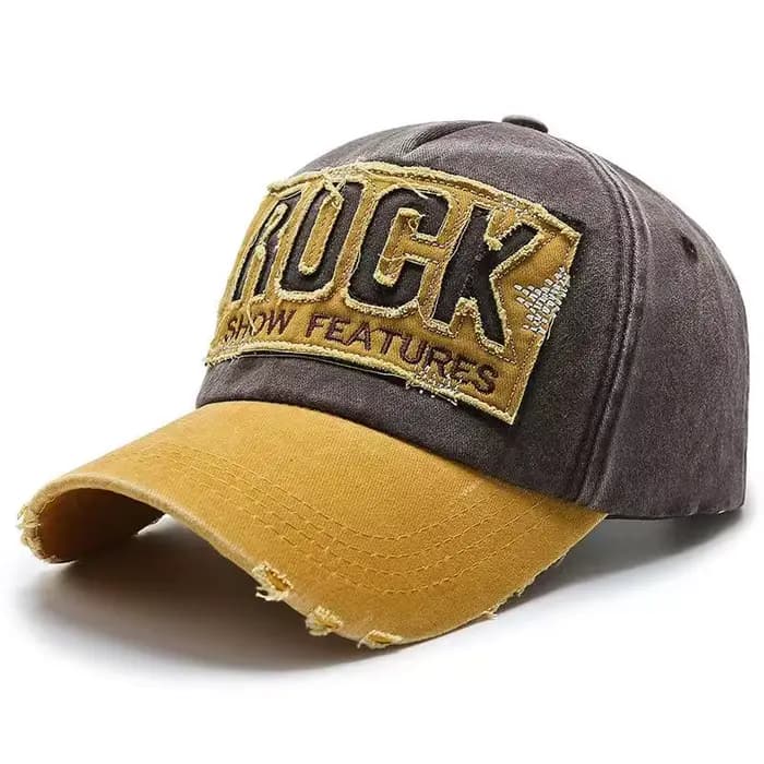 Casquette de baseball en coton brodé lettre Rock pour hommes et femmes