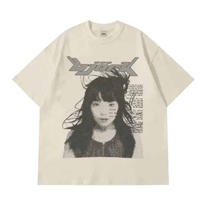 T-Shirt femme Bjork t-shirts Y2k hauts été coton Harajuku graphique manches courtes mode coréenne es