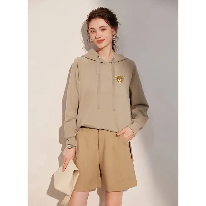 Modiis Yao-Sweat à capuche décontracté à manches longues pour femme, sweat à capuche réduisant l'âge