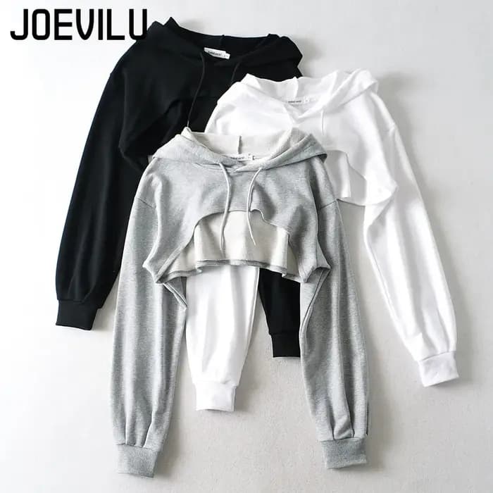 Sweat à capuche court pour femmes