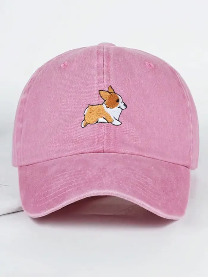 Casquette de baseball brodée corgi pour hommes et femmes