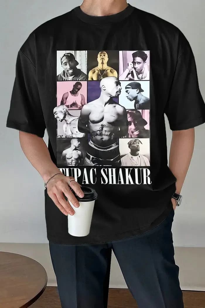 T-shirt tendance 2pac pour homme et femme