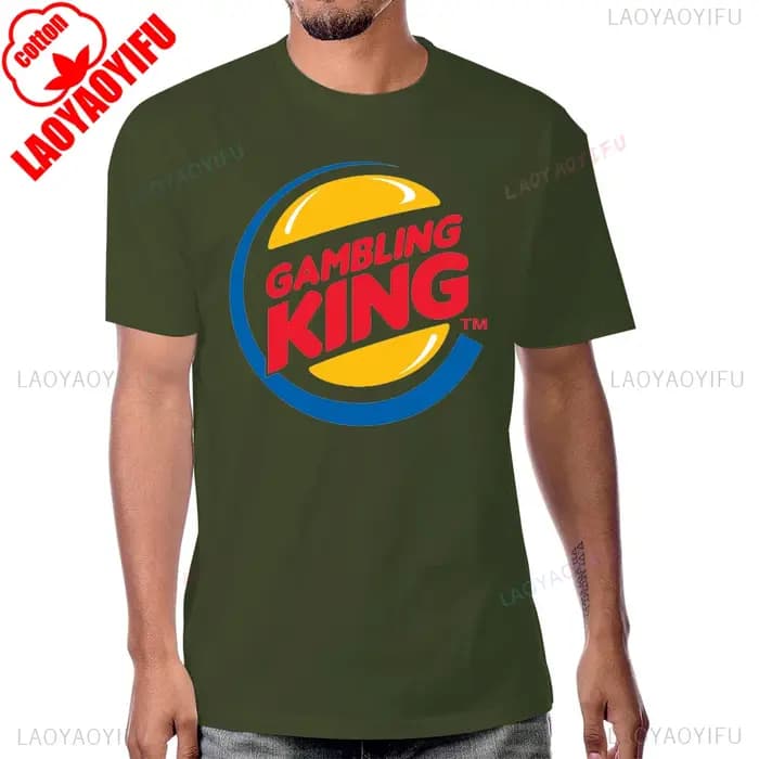 Drôle jeu roi T-Shirt Vegas Roulette Slot Poker jeu décontracté mode Streetwear homme
