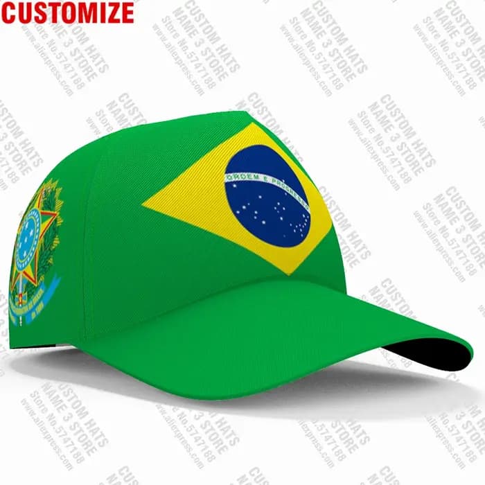 Brésil casquette de baseball gratuit 3d sur mesure nom numéro équipe logo Br br bricolage chapeau soutien-gorge pays