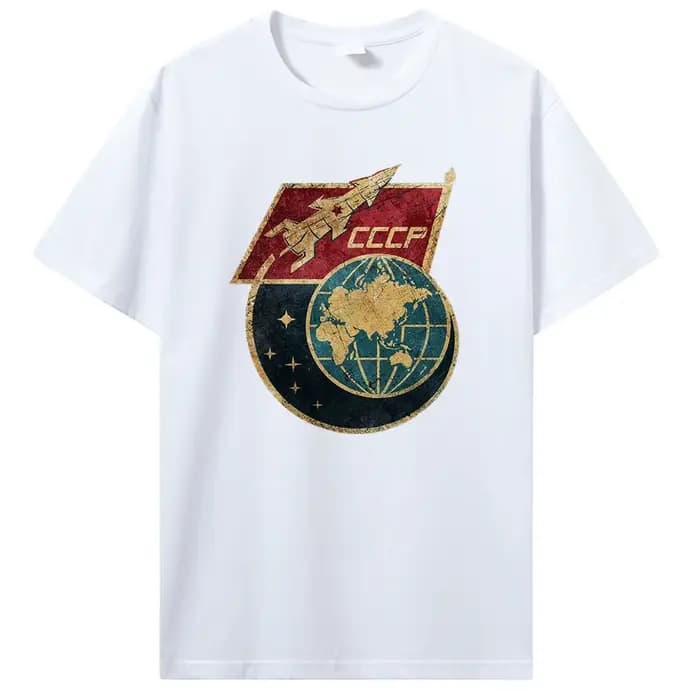 CCCP Original russe espace urss t-shirt classique mode hommes coton col rond