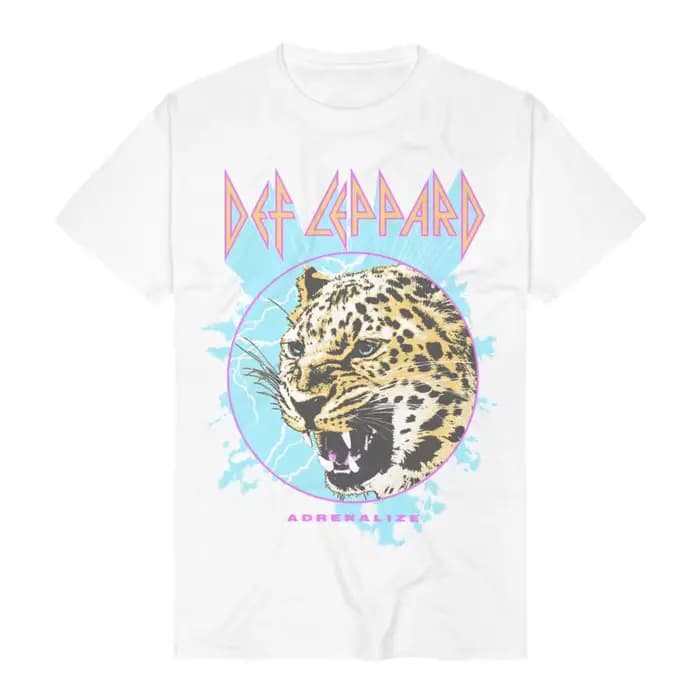 Adrenalize Leopard Def Leppard T-Shirt en coton avec motif pour hommes et femmes, Streetwear d'été