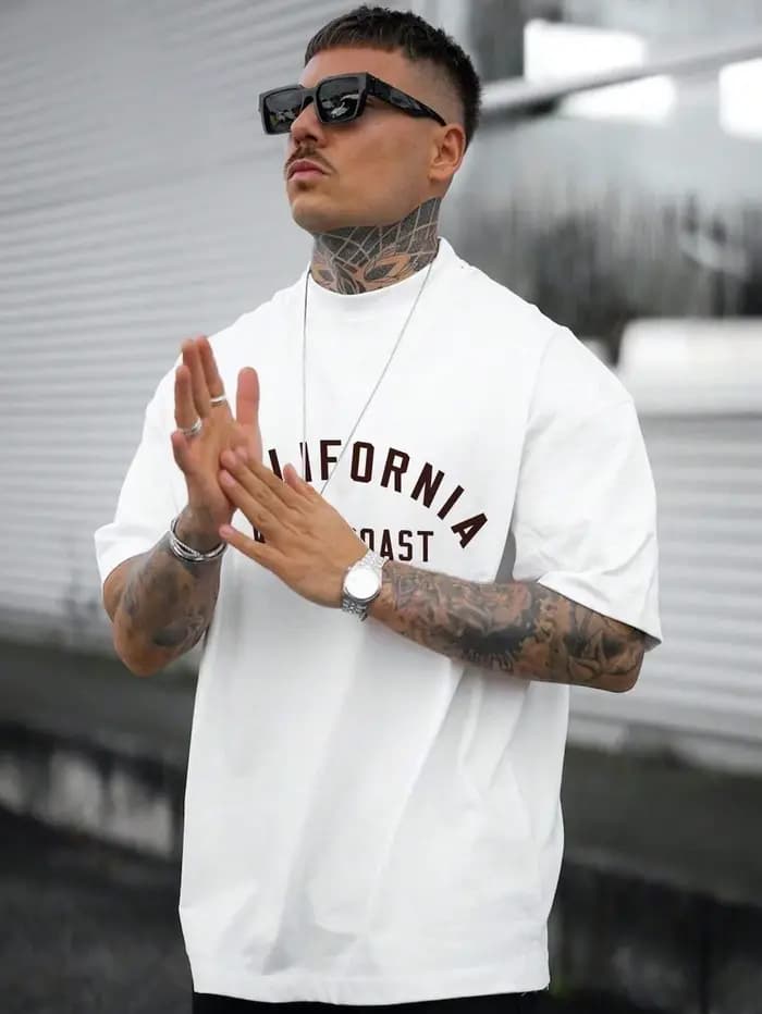 T-Shirt à Manches Courtes en Coton pour Homme