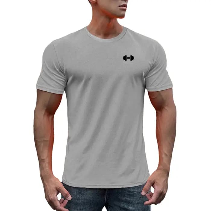 T-shirt à manches courtes et col rond pour homme, vêtement en maille, respirant, séchage rapide, coo