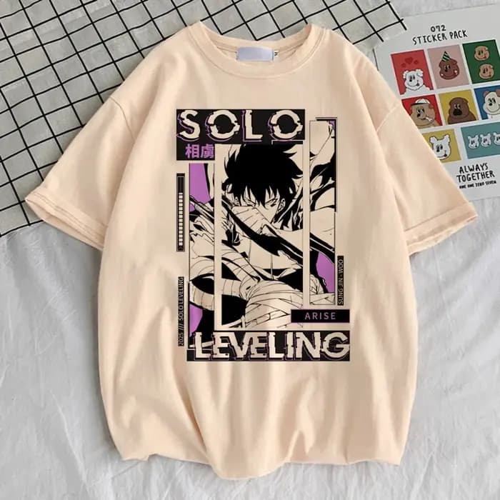 Solo nivellement chemise femmes esthétique graphique université hip hop t-shirt classique années 80