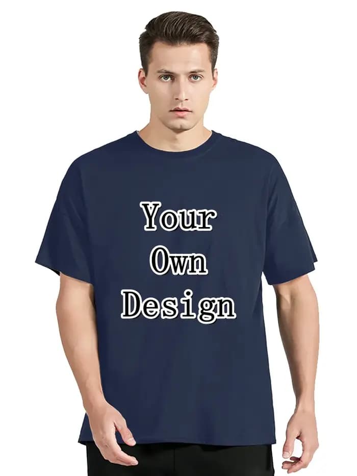 Men's Custom T-shirt With Your Own Logo Text And Photo Printed On The Front And Back