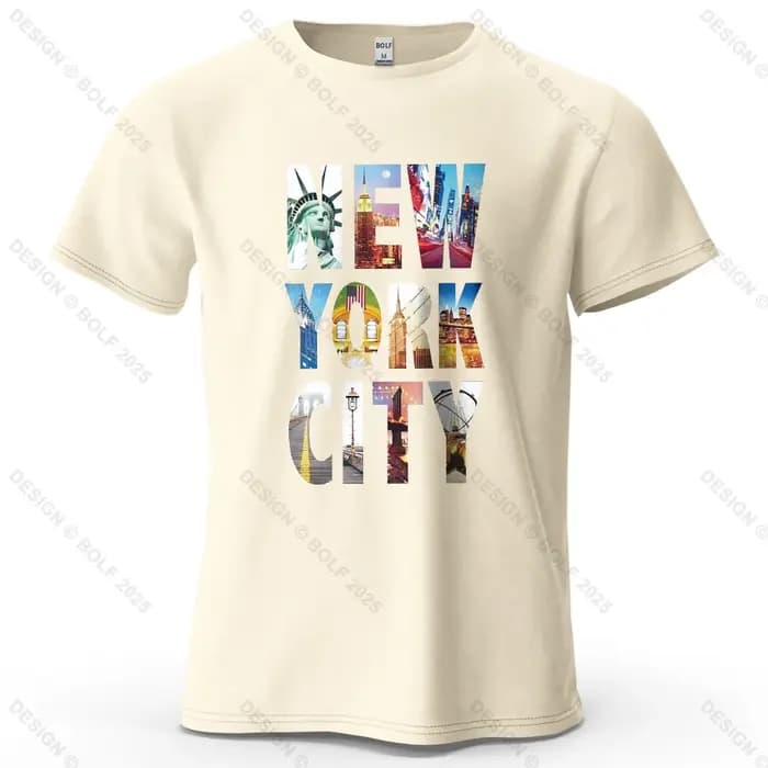 NYC Vibes imprimé hommes T-Shirt 100% coton surdimensionné urbain à la mode graphique t-shirts pour