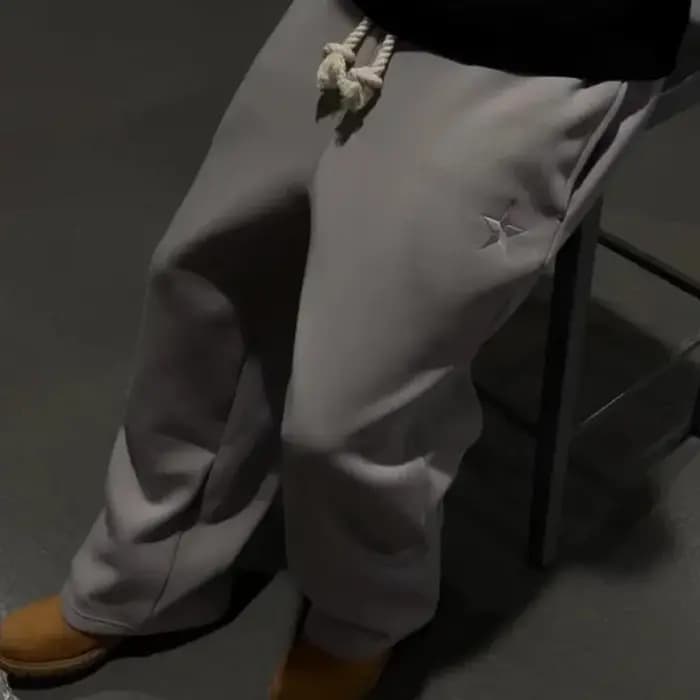 Pantalon de survêtement Double taille Harajuku, ample, Y2K, américain, couleur unie, étoile, lettre brodée, pantalons décontractés, Hip Hop, cordon de serrage, survêtement