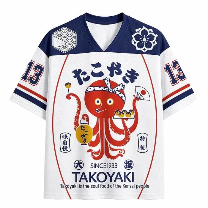 Chemise rétro classique Osaka Octopus imprimée en 3D pour hommes et femmes