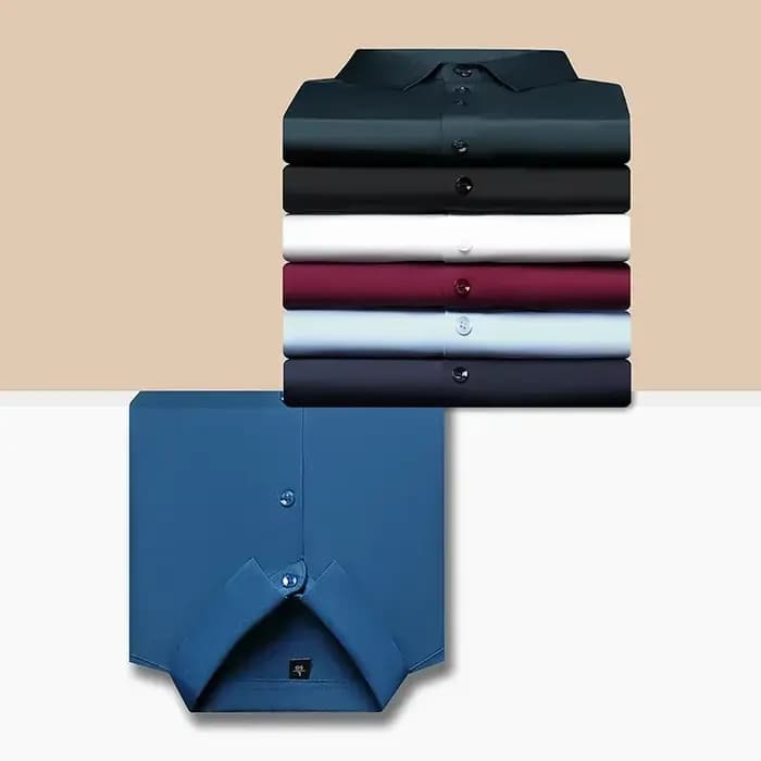 Chemise slim ultra-extensible pour hommes de qualité supérieure – Chemise formelle d'affaires soyeus