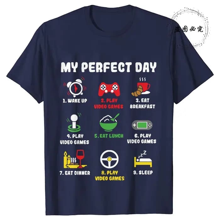 T-shirts pour hommes mon jour parfait Gamer Cool