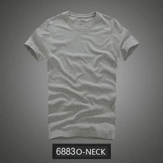 T-shirt manches courtes col rond pour homme, 100% coton, couleur unie, de haute qualité