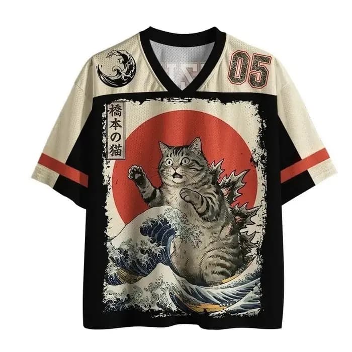 T-shirt d'été 2026 à col en V, motif carpes japonaises porte-bonheur, impression 3D, séchage rapide,