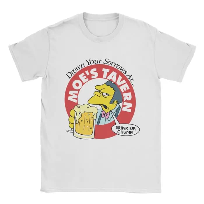 T-shirts pour hommes S-Simpsons Humor Tees T-shirt à manches courtes et col rond 100% coton Idée cad