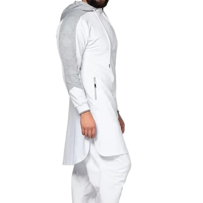 Hommes sweat T-shirt printemps automne couleur unie ample Zip pull