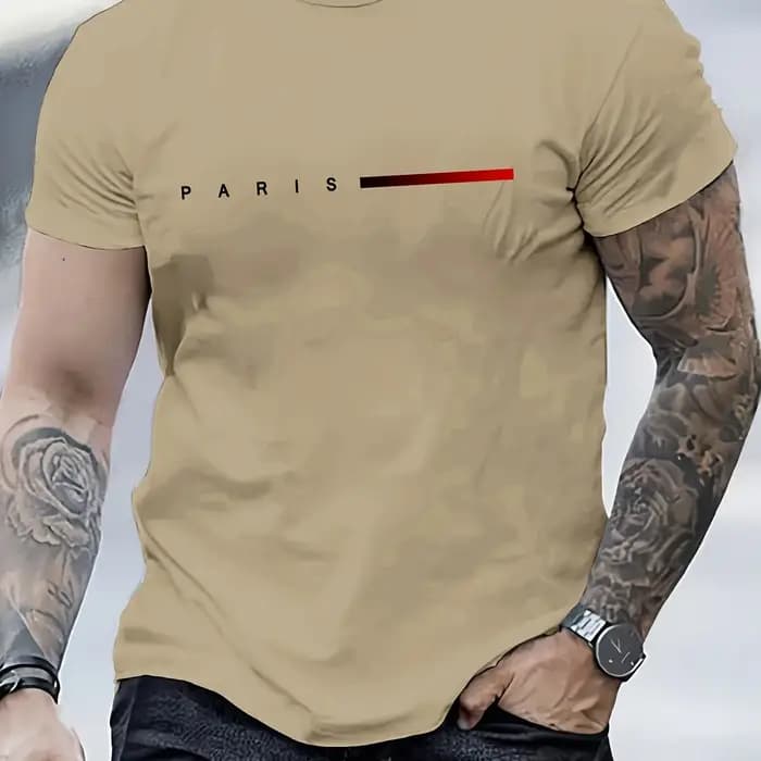 T-shirt décontracté pour homme 100 % coton