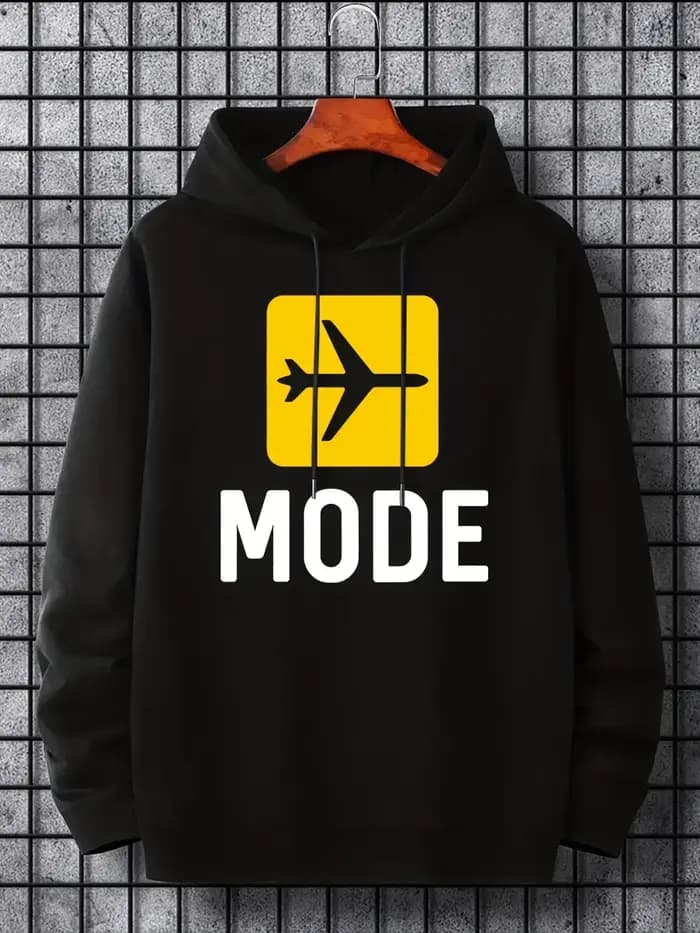 Sweat à capuche graphique Flight Mode, sweat à capuche décontracté pour hommes et femmes avec poche