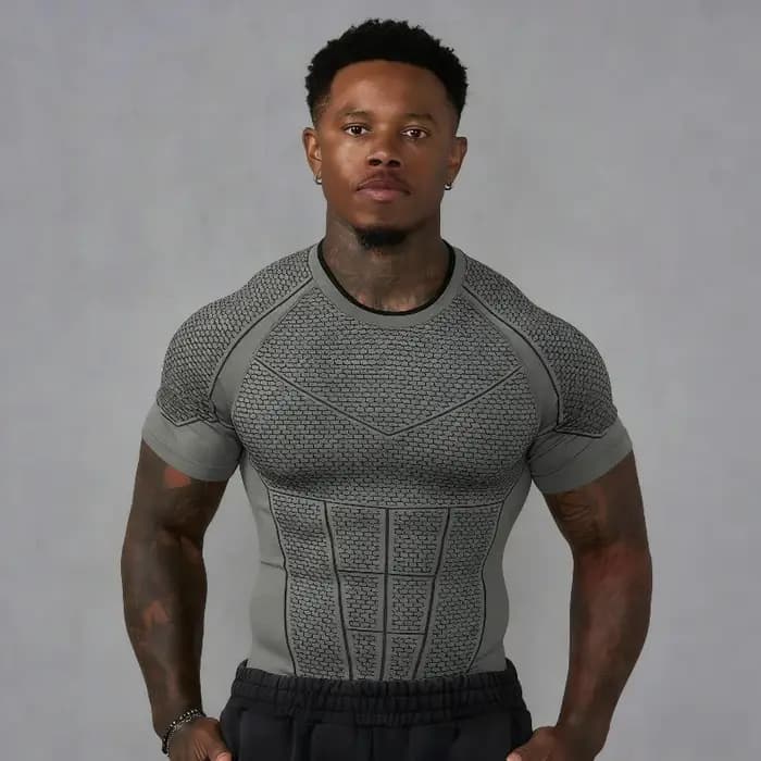 T-Shirt homme Superman Sport Fitness séchage rapide respirant élastique coupe ajustée manches courtes haut d'entraînement